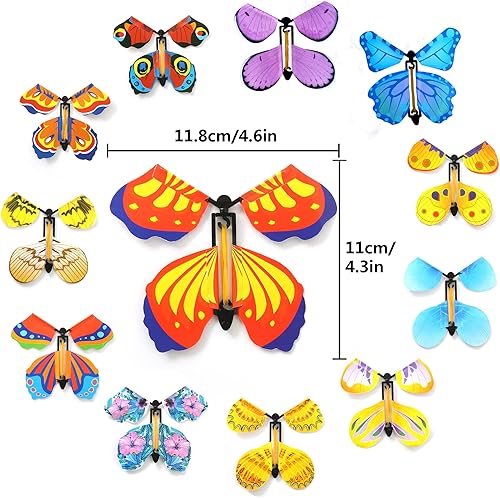 Miniatura 2 de YOKER 12 piezas de hada mágica de mariposa voladora con banda de goma, regalo sorpresa para fiestas, jugar, festivales y cumpleaños