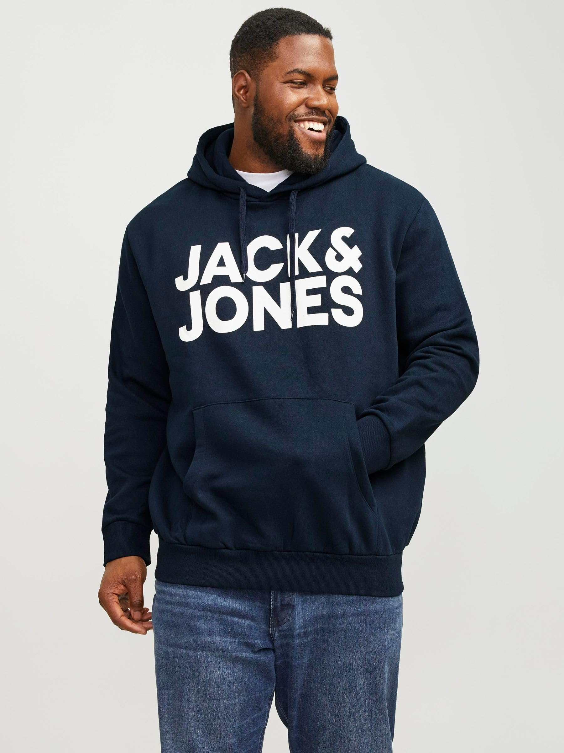JACK & JONES Felpa con Cappuccio Maglione Copricapo Basic Taglie Grandi