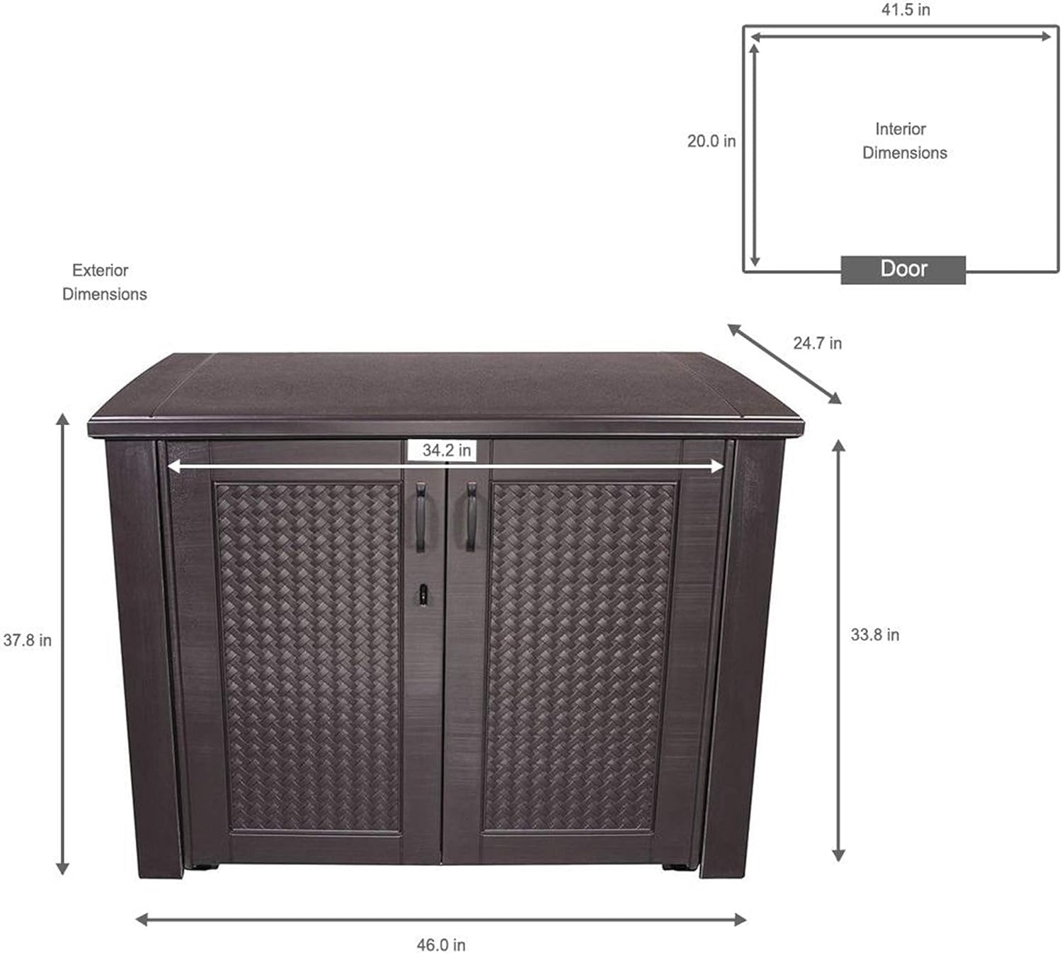🔥 Crazy Deals Rubbermaid Extra Large Decorative Patio Storage Cabinet, Weather Resistant, 123 Gal., Dark Teakwood, for Garden/Backyard/Home/Pool