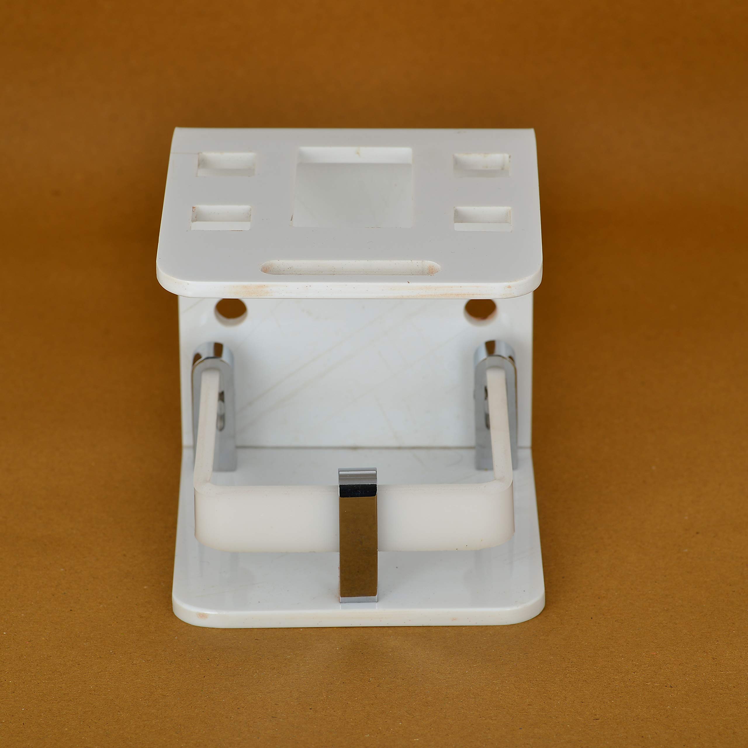 Horseway Acrylic Tooth Brush Holder/Tooth Paste Stand-Tumbler Holder/Rack for Bathroom (White)