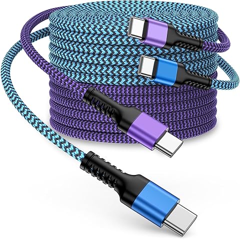 iPhone 15/16/17 Fast Charger Cable 10ft, Extra Long Braided Type C to C Power Cord ...