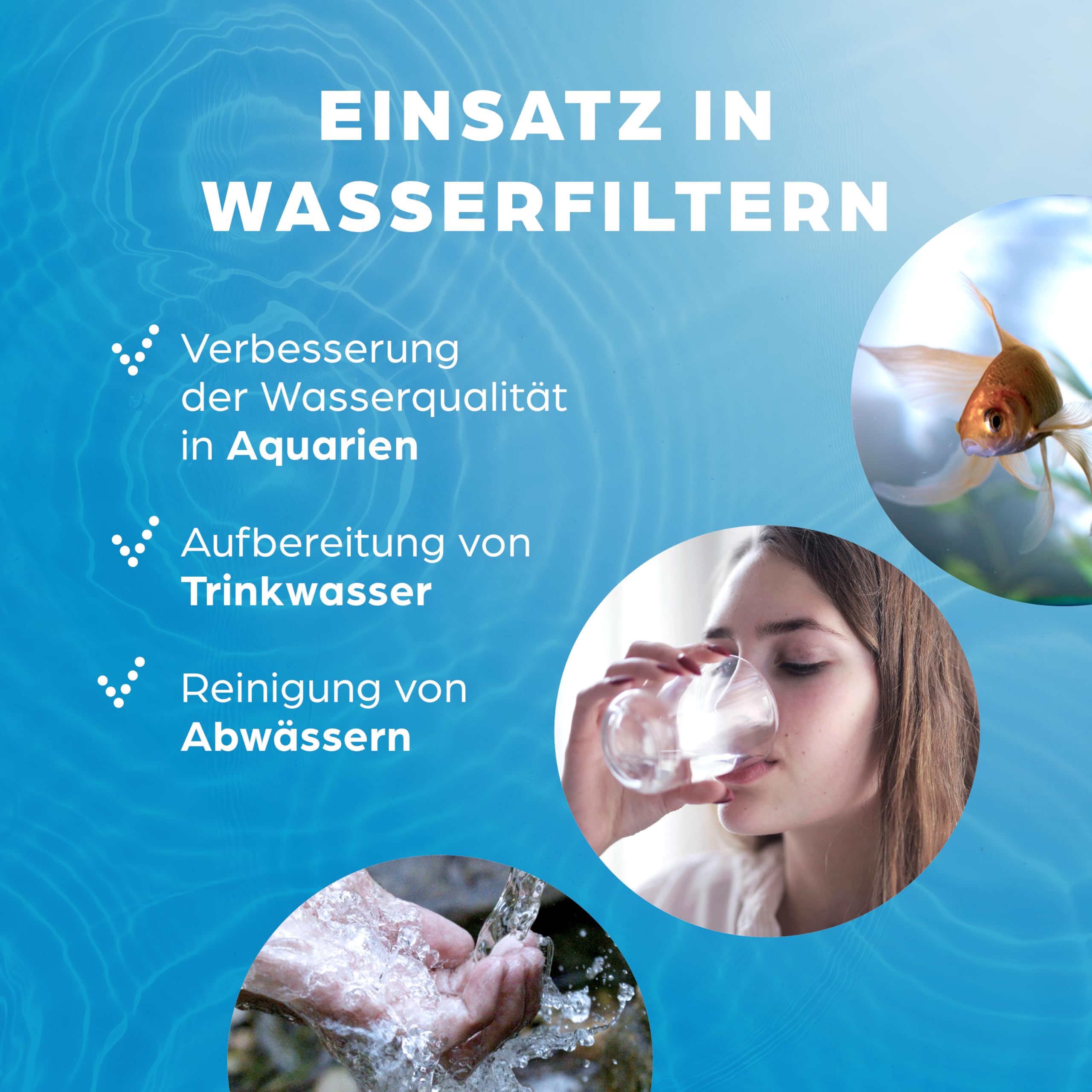 Aktivkohle Granulat 5 Liter aus Kokosnussschalen für Wasserfilter für Aquarium und Teich, Mesh 4x8, Körnung 4,76-2,36mm, Energieklasse A, als Carbon Filter verwendbar