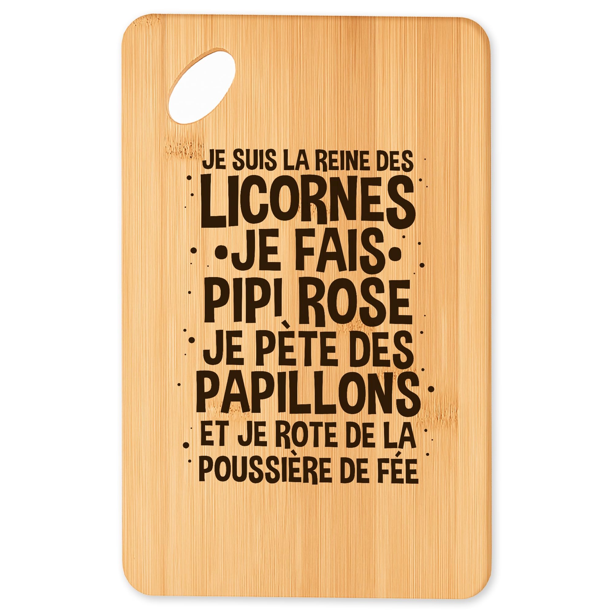 Plateau apéro en bambou Licorne pour vos soirées barbecue