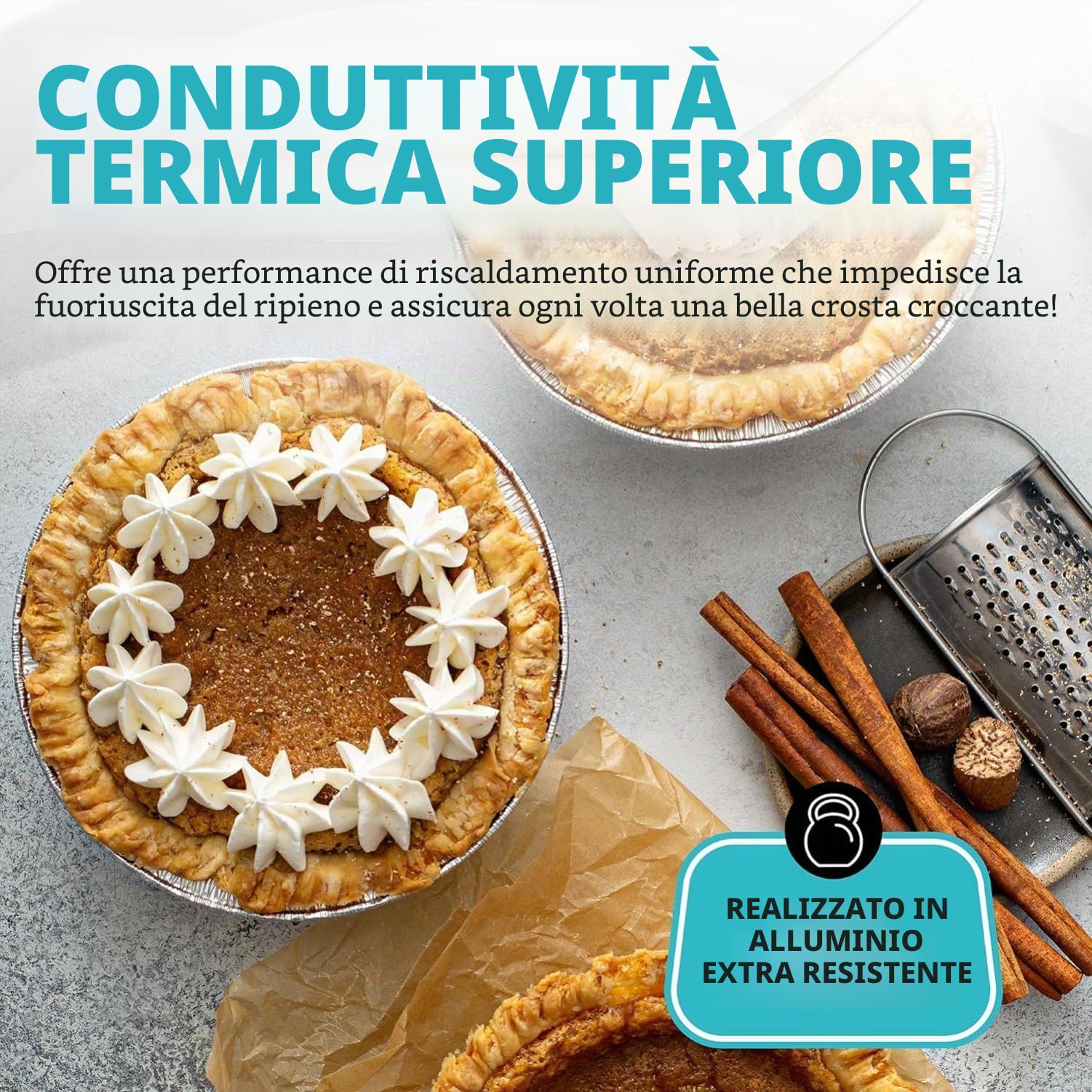 LATERN 100 Pezzi Vaschette per Torta al Cartoccio, 12CM Pentole Rotonde in Alluminio Teglie da Forno Usa e Getta in Alluminio Pentola per Tortiere Piccola per Pukka Shepherds Steak Pot Quiche Torte