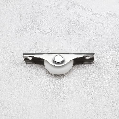 Miniatura 6 de eMagTech 20 ruedas pequeñas de 0.984 in ruedas de nailon con placa superior de metal, ruedas duras fijas no giratorias para muebles, cajón,