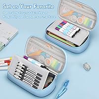 Vista 4 de FINPAC Estuche para lápices, de gran capacidad, para lápices, rotulador folio y bolsa para bolígrafos, organizador de artículos de papelería