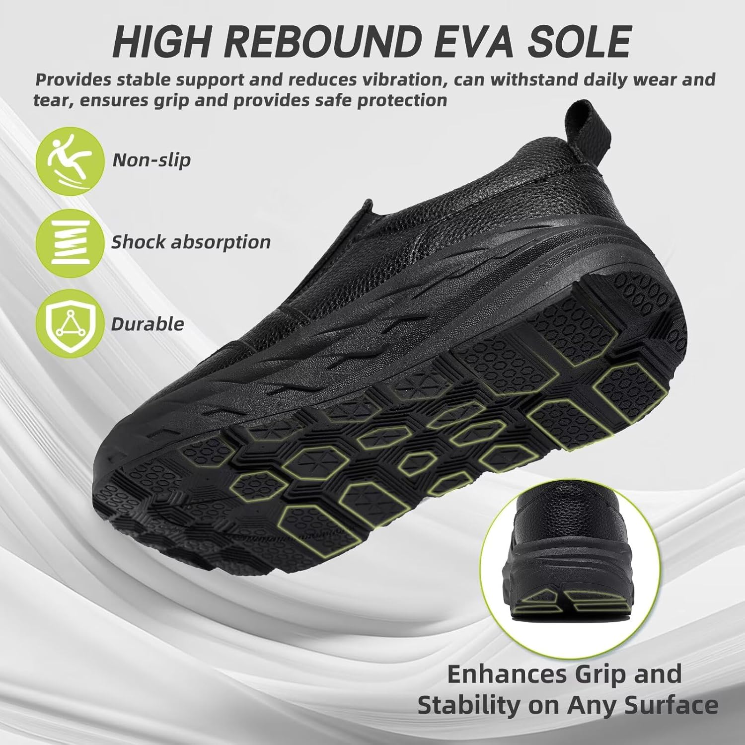 Orthopedic Diabetic Leather Dress Shoes: Wide Toe Box Comfortable Arch Support Plantar Fasciitis Oxford for Mens, Orthotics Hammer Toes Flat Feet Casual Slip On Loafers for Foot and Heel Pain Relief - Image 8