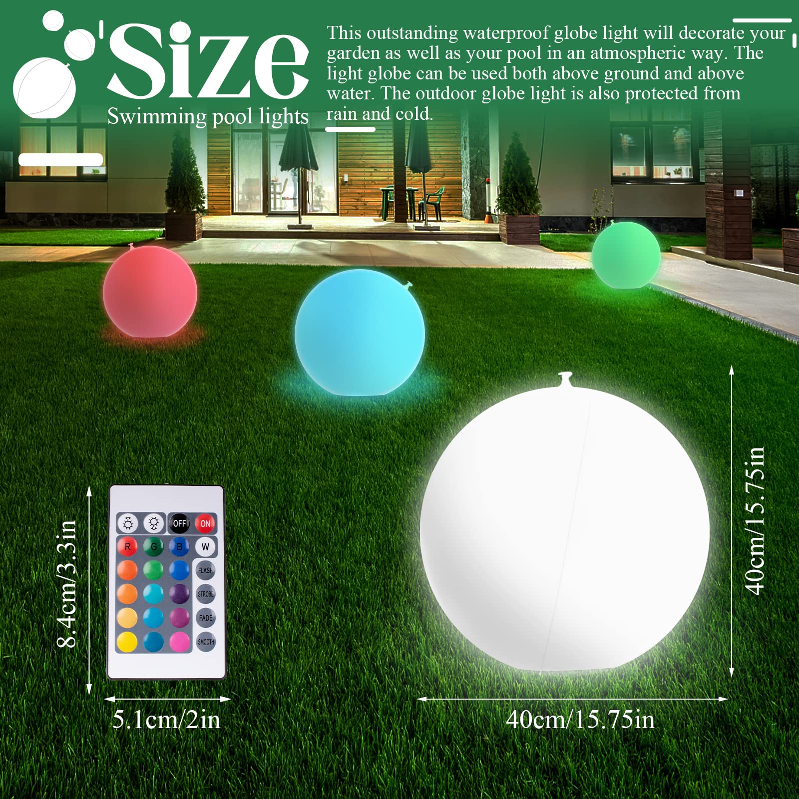Luci Galleggianti Per Piscina Longzhuo Con Pannello Solare E Carica USB - 6 Colori E Modalità, Impermeabile IP67 Per Piscine E Vasche