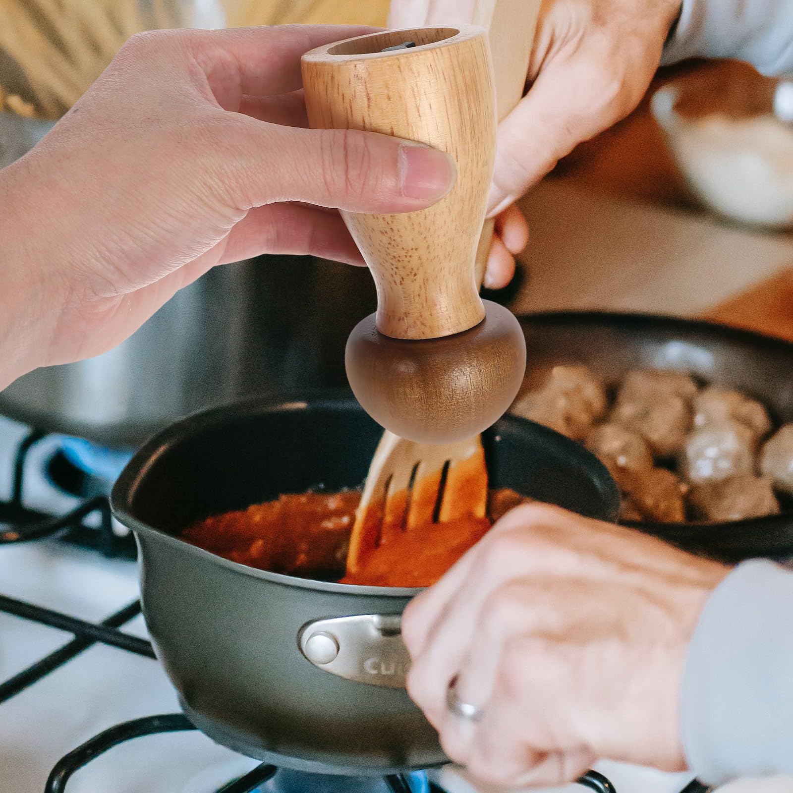 VOSAREA Pilzförmige Pfeffermühle und Salzstreuer Manuell Tragbar und Einfach zu Bedienen für Täglichen Gebrauch und Indoor Barbecue