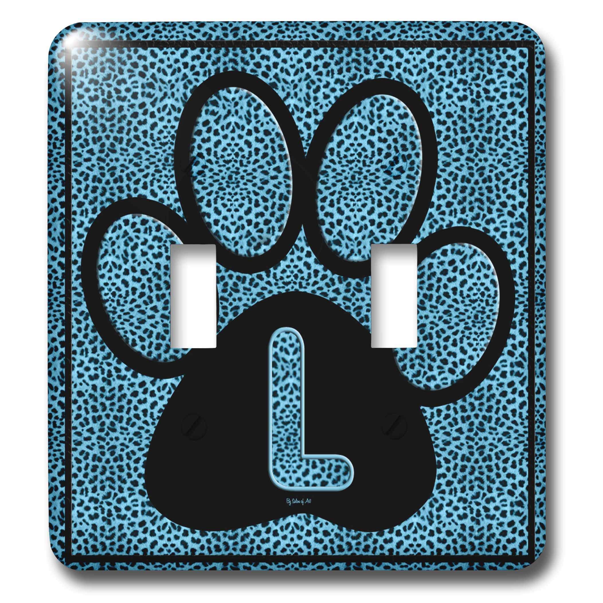 Interrupteur à baïonnette 3dRose LSP_25919_2 imprimé guépard bleu motif patte de chat multicolore