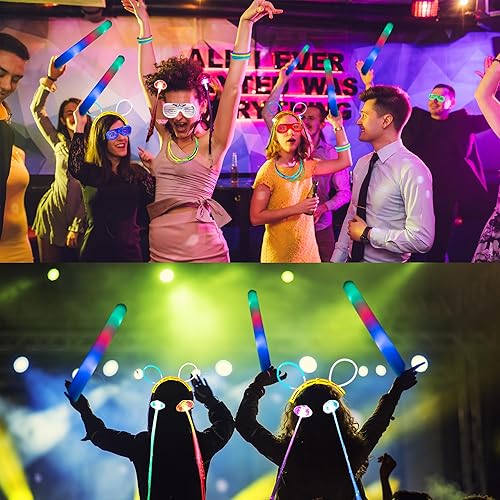 Miniatura 16 de 108 lentes LED, lentes iluminados, lentes brillantes que brillan en la oscuridad, suministros de fiesta adecuados para niños y adultos, 3 modos