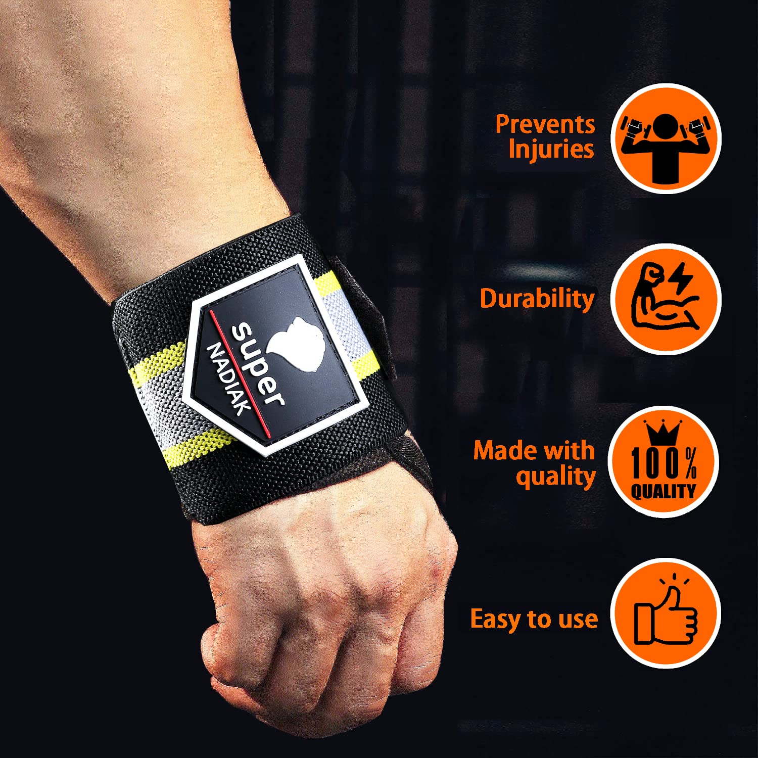 Fasce Polsi Per Sollevamento Pesi 15 Pollici - Supporto Per Allenamenti Intensi! - Foto 4