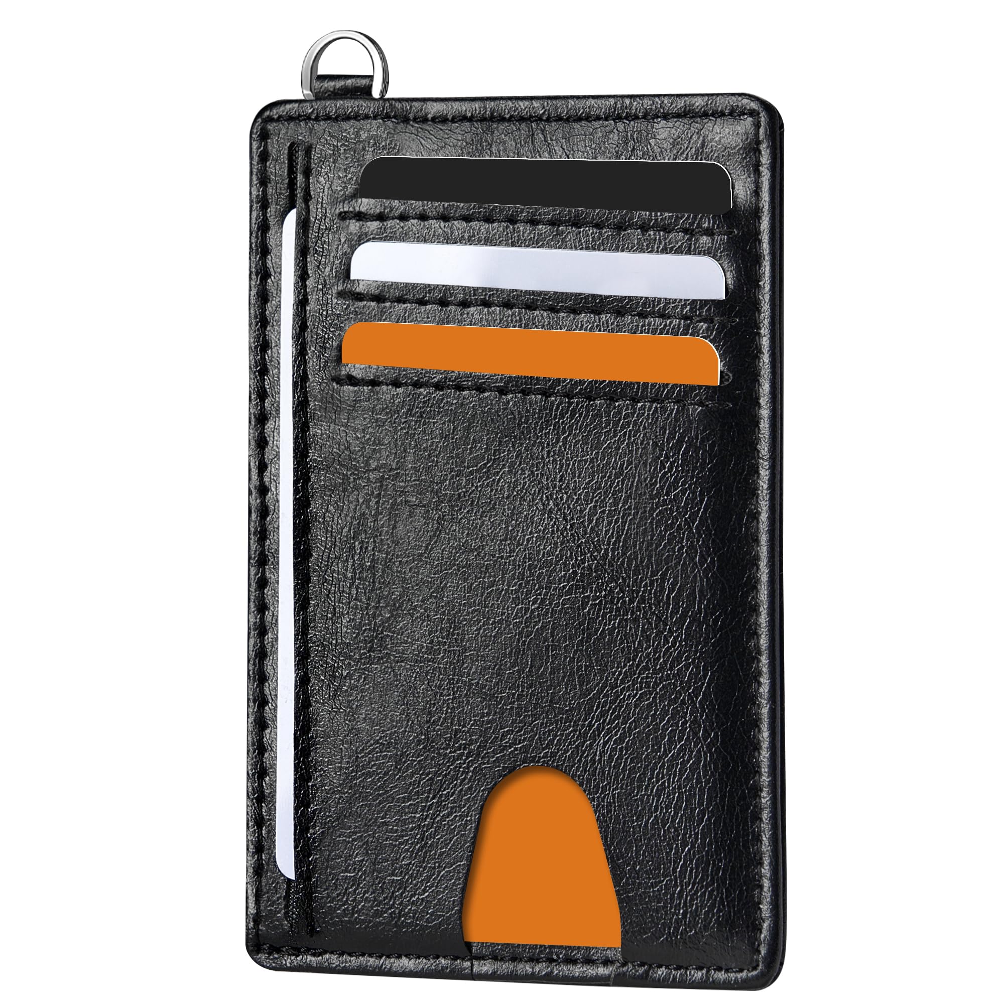 Mayski Slim Minimalist Wallet, Front Pocket Wallets, RFID Blocking, Credit Card Holder for Men & Women(Oiled Wax Black)