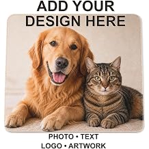 Custom Mouse Pad with Photo and Text, Personalized Desk Mat