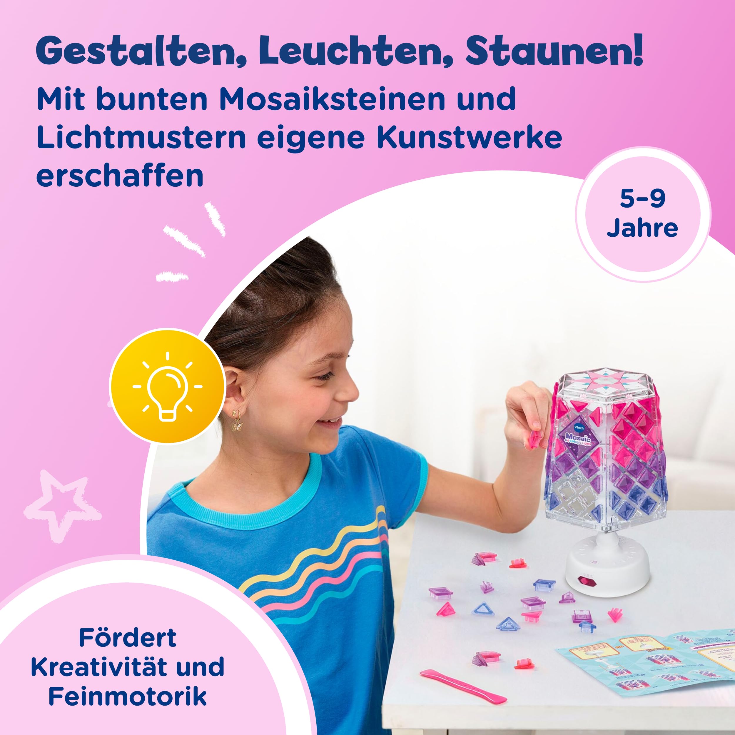 VTech Mosaic Magic Lights – Kinderlampe mit Mosaiksteinen