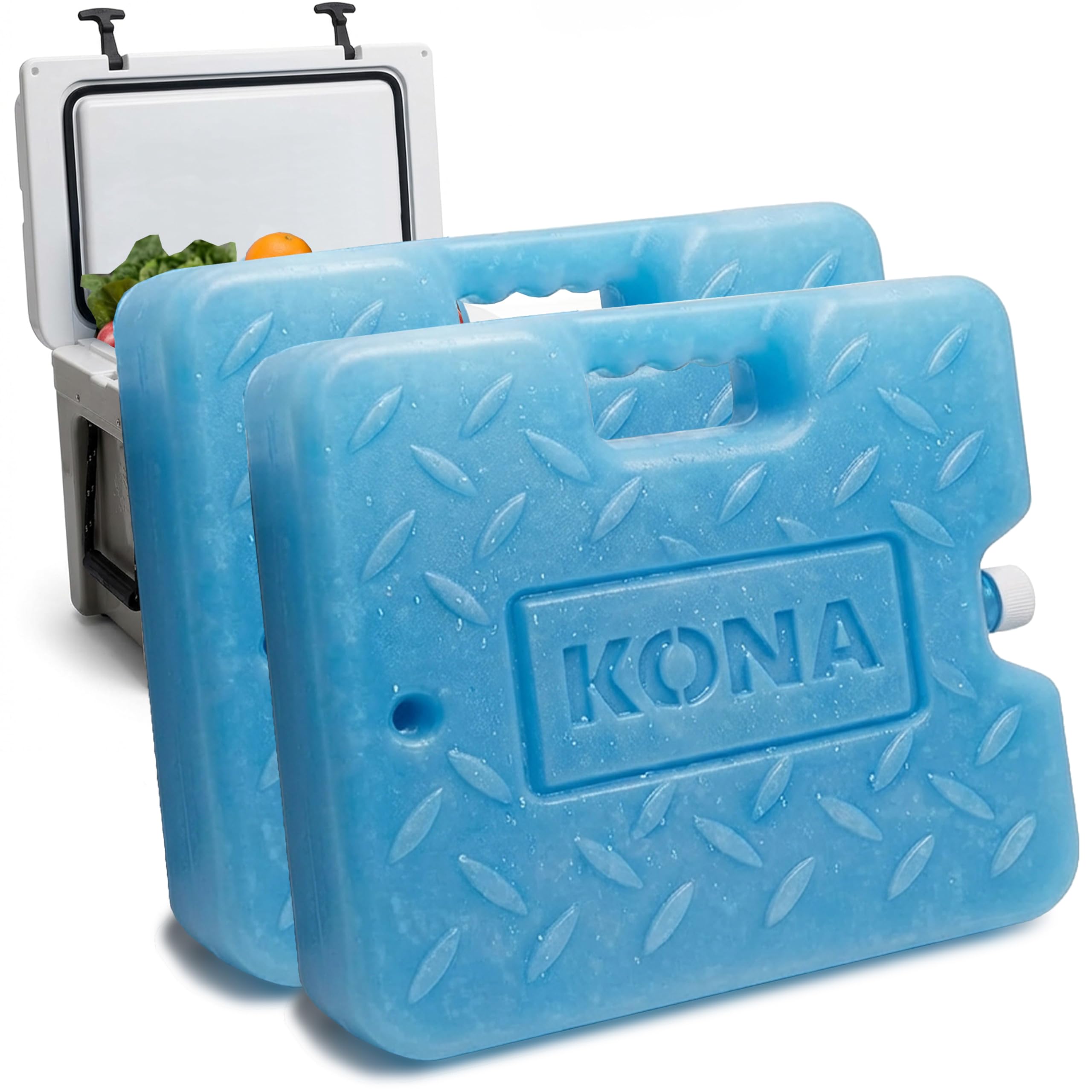 Kona Large Ice Pack for Coolers – 4 lb Reusable Refreezable Cooler Ice Pack, Long Lasting Blue Gel Pack for Camping, Travel, Lunch, Beach, Colder Than Ice -5°C