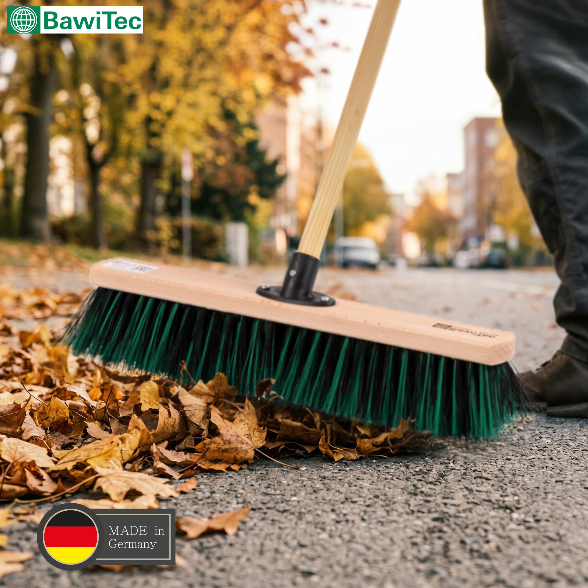 Straßenbesen Besen BawiMix Borsten 40cm mit Stiel 140cm Lang Besenstiel
