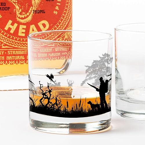Vista 61 de Black Lantern Whiskey Glasses Set of 2 – 11 oz Heavy‑Base Old‑Fashioned Rocks Glasses with Forest Animal Screen Print Hand‑Printed Durable