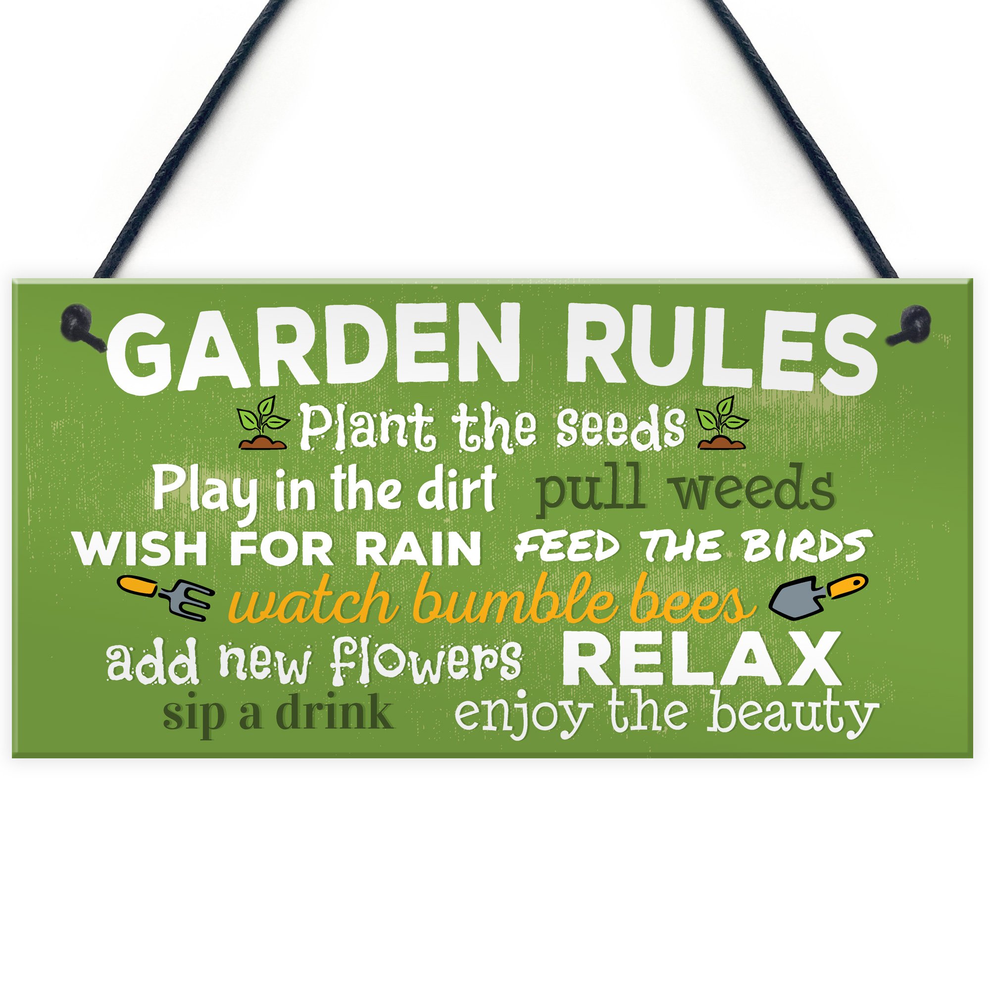 Red Ocean Garden Rules Relax Novelty Hanging Plaque SummerHouse Sign Garden Shed Friendship Gift
