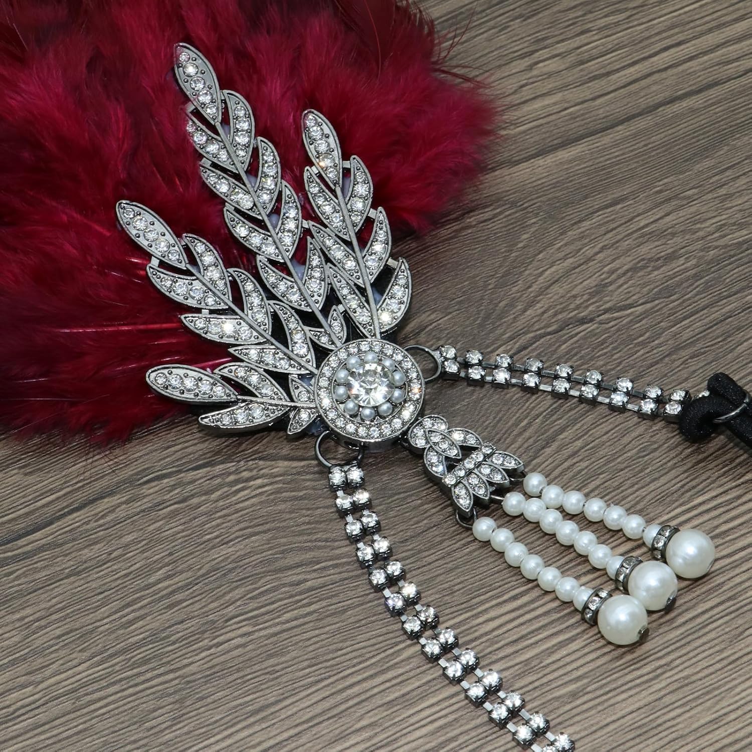 1920s Flapper Headband Feather Headpiece Gatsby Headband Vintage Headpiece Roaring 20s Accessories - Image 4