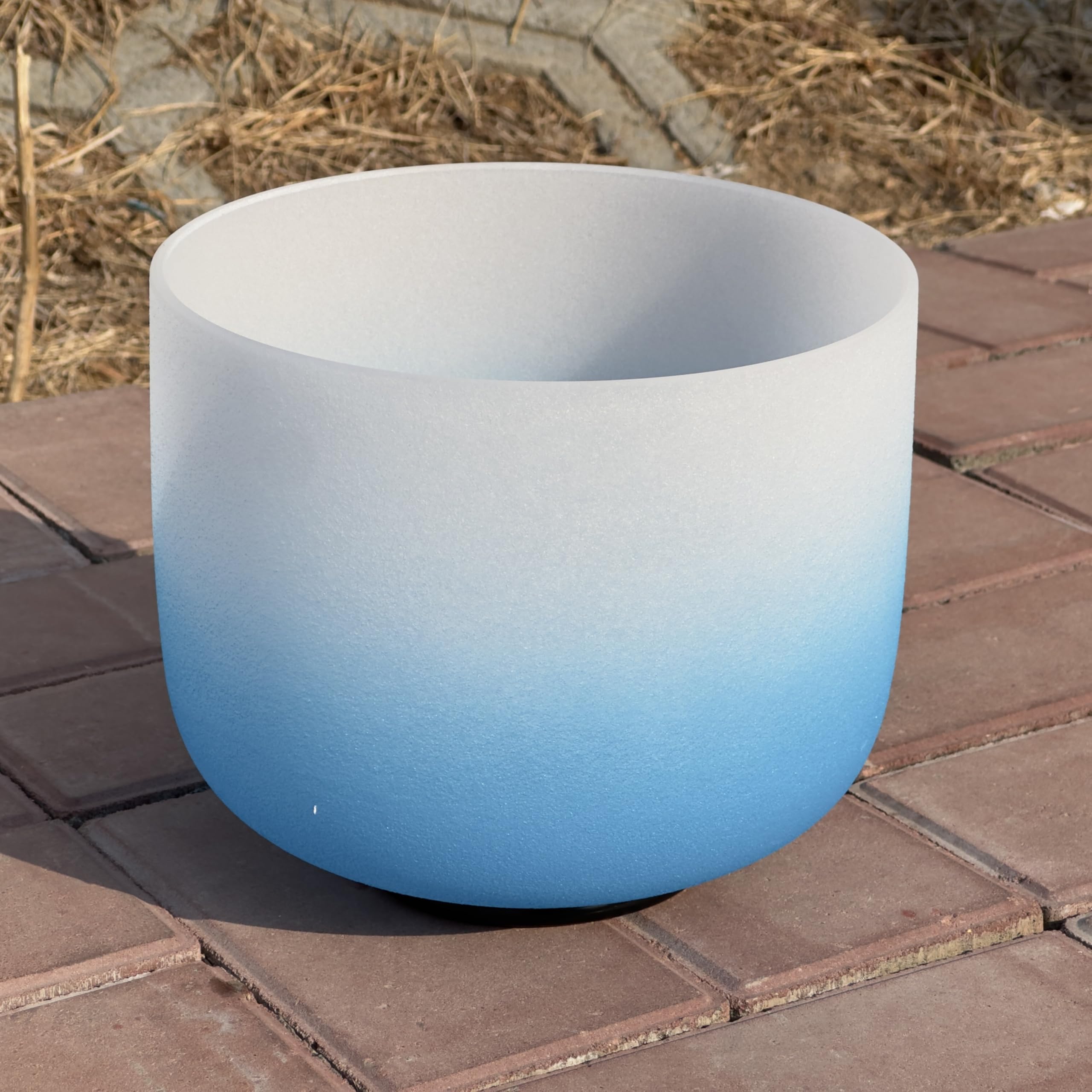 Campana tibetana in cristallo di quarzo con nota sol, 432 Hz, tonalità sfumata, chakra della gola, 20,3 cm, per la guarigione del suono