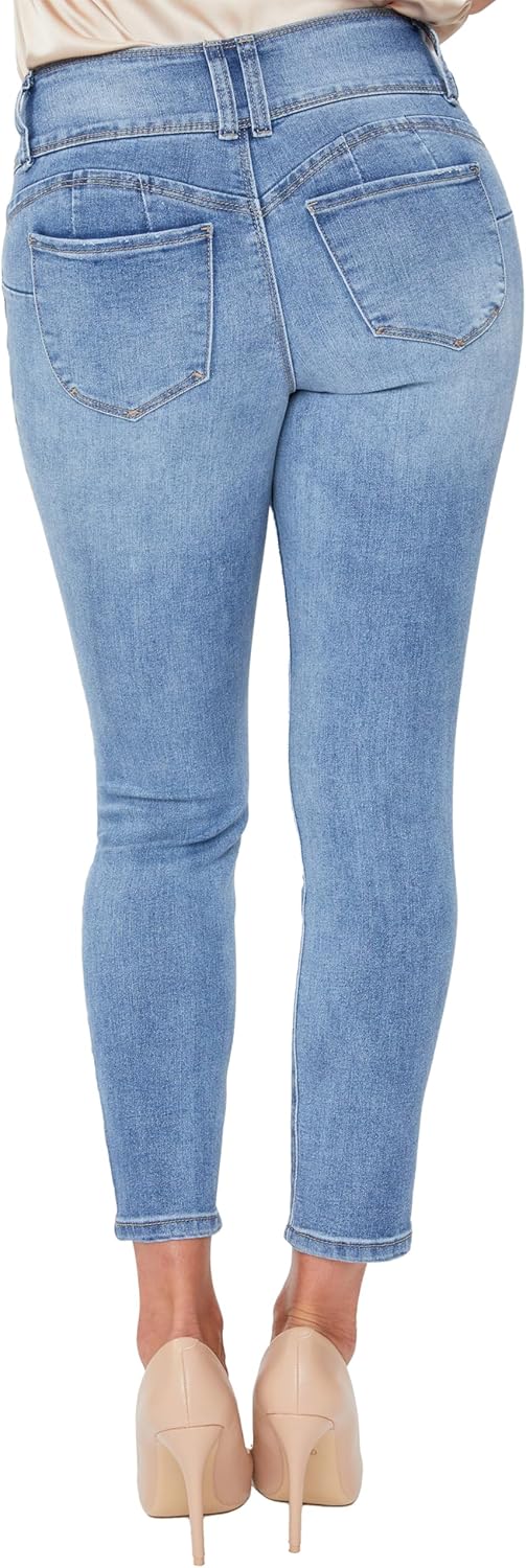 Royalty for Me Womens Royalty for Me Petite Wannabettabutt 3 Button Skinny Ankle Jean with Recycled Fiber - Image 4