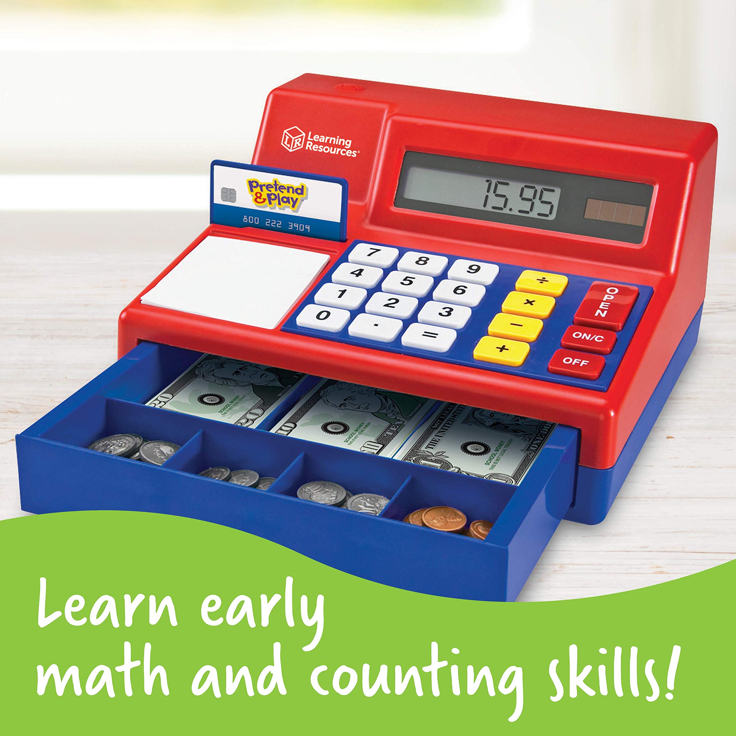 Learning Resources Pretend & Play Calculator Cash Register 73 Pieces