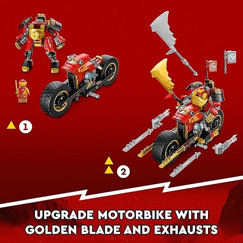 Miniatura 4 de LEGO NINJAGO Kai's Mech Rider EVO 71783, juguete de moto Ninja actualizable, figura de acción Mech y 2 minifiguras de guerrero de hueso, juguetes