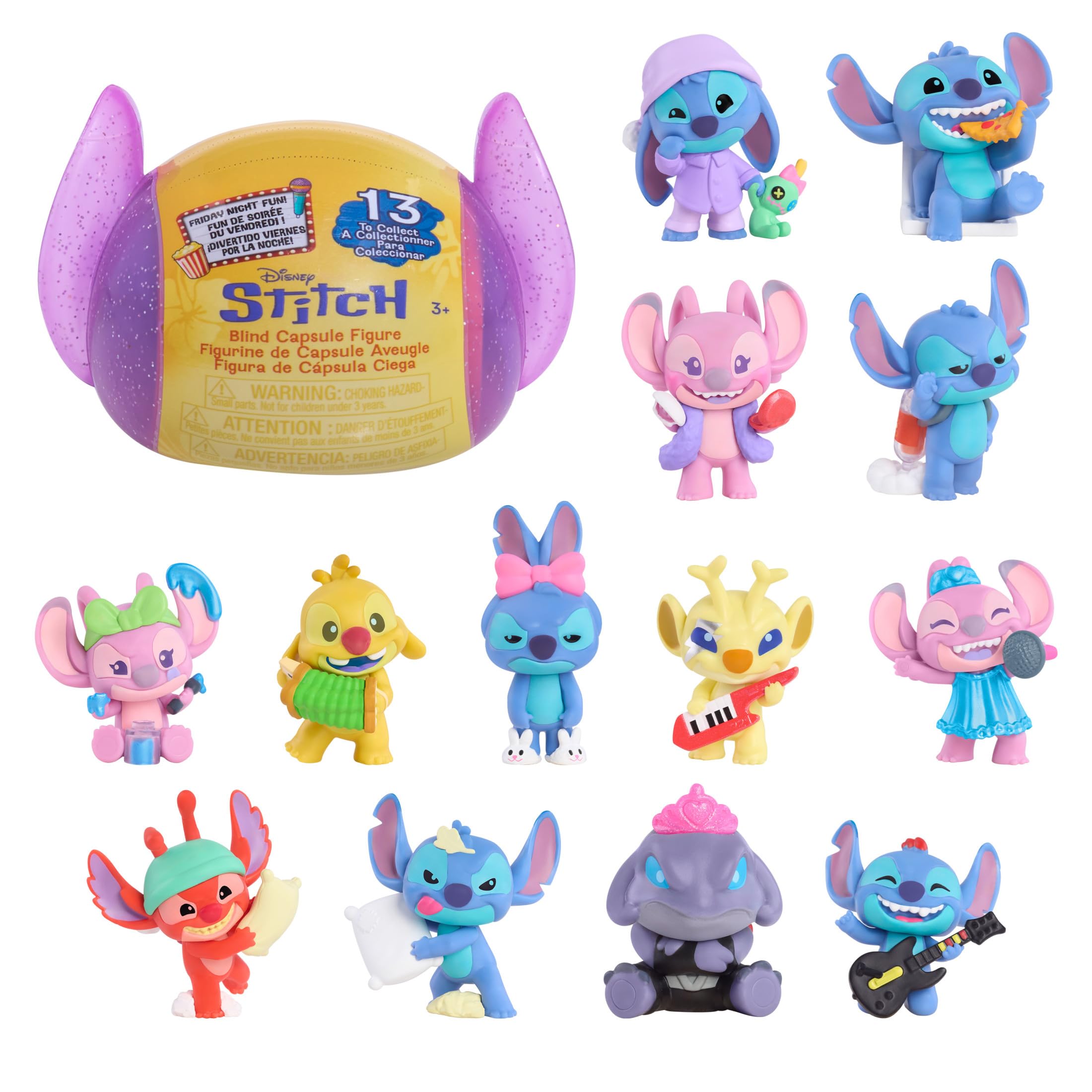 Disney Stitch Friday Night Fun Blind Capsule Figure, Mini Collectible