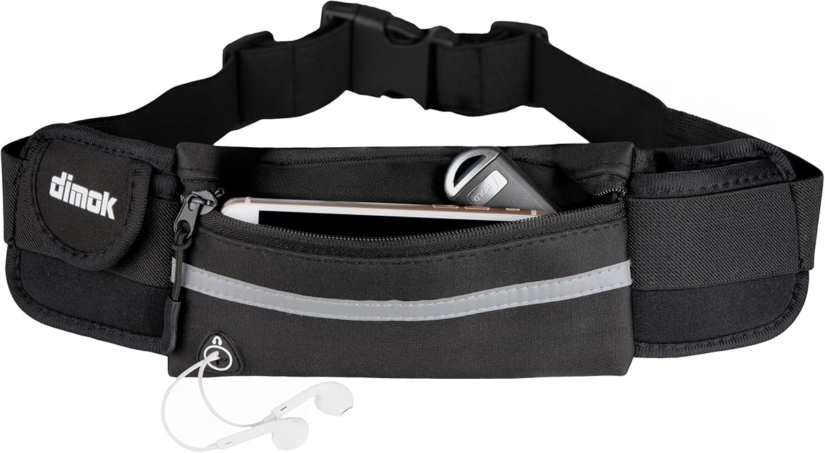 Running Belt Waist Pack - Water Resistant Runners Belt Fanny Pack for Hiking Fitness – Adjustable Running Pouch for Phones iPhone Android