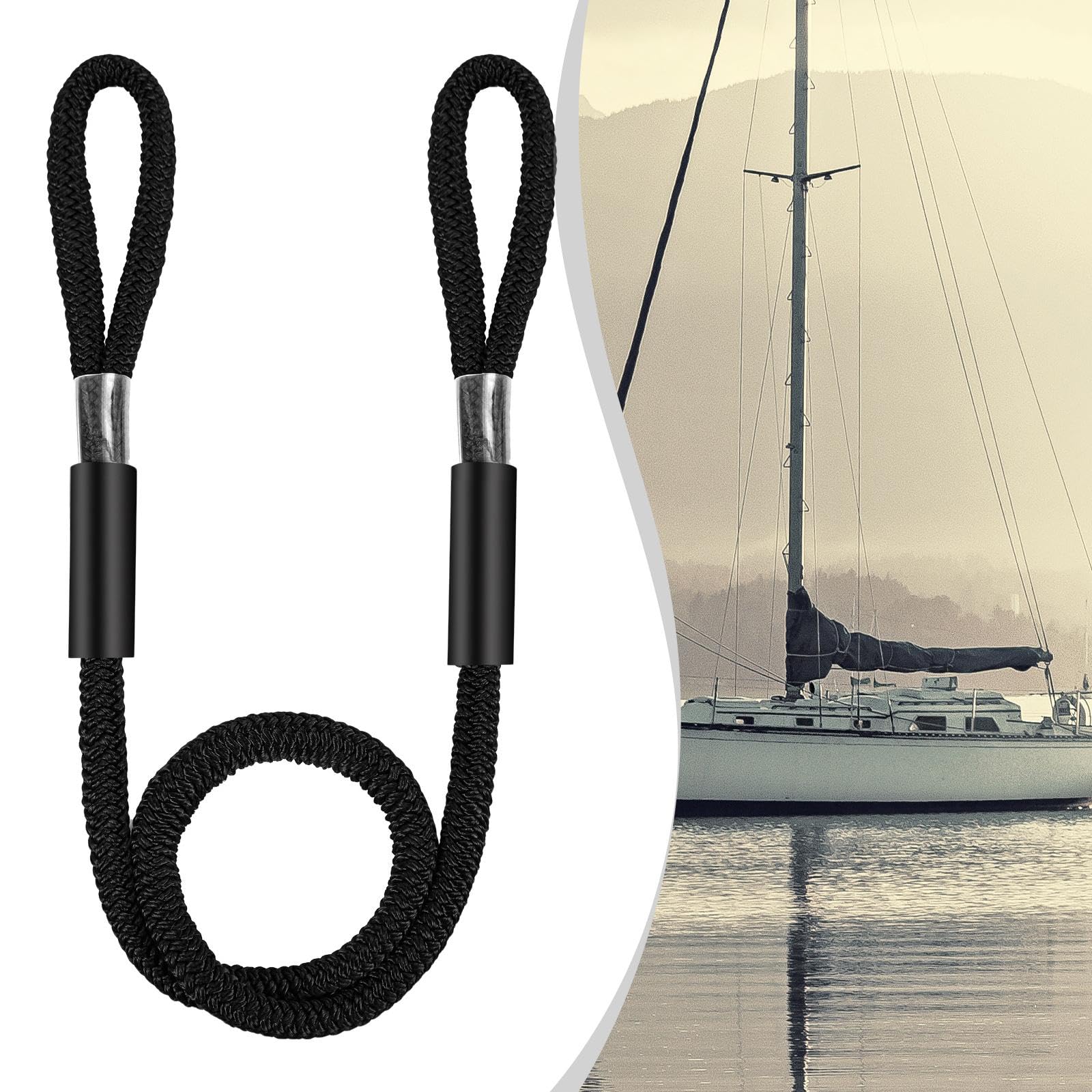 Oshhni Corde d'amarrage de 1/2 Pouce, Haute Performance, Portable et résistante à l'effilochage, idéale pour Le Camping, la Navigation de Plaisance