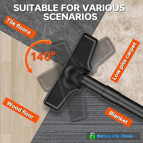 Miniatura 6 de THINKWORK Aspiradora de mano inalámbrica de 20 V con batería, fuerte succión potente de mano inalámbrica motor de 150 W, aspiradora portátil para