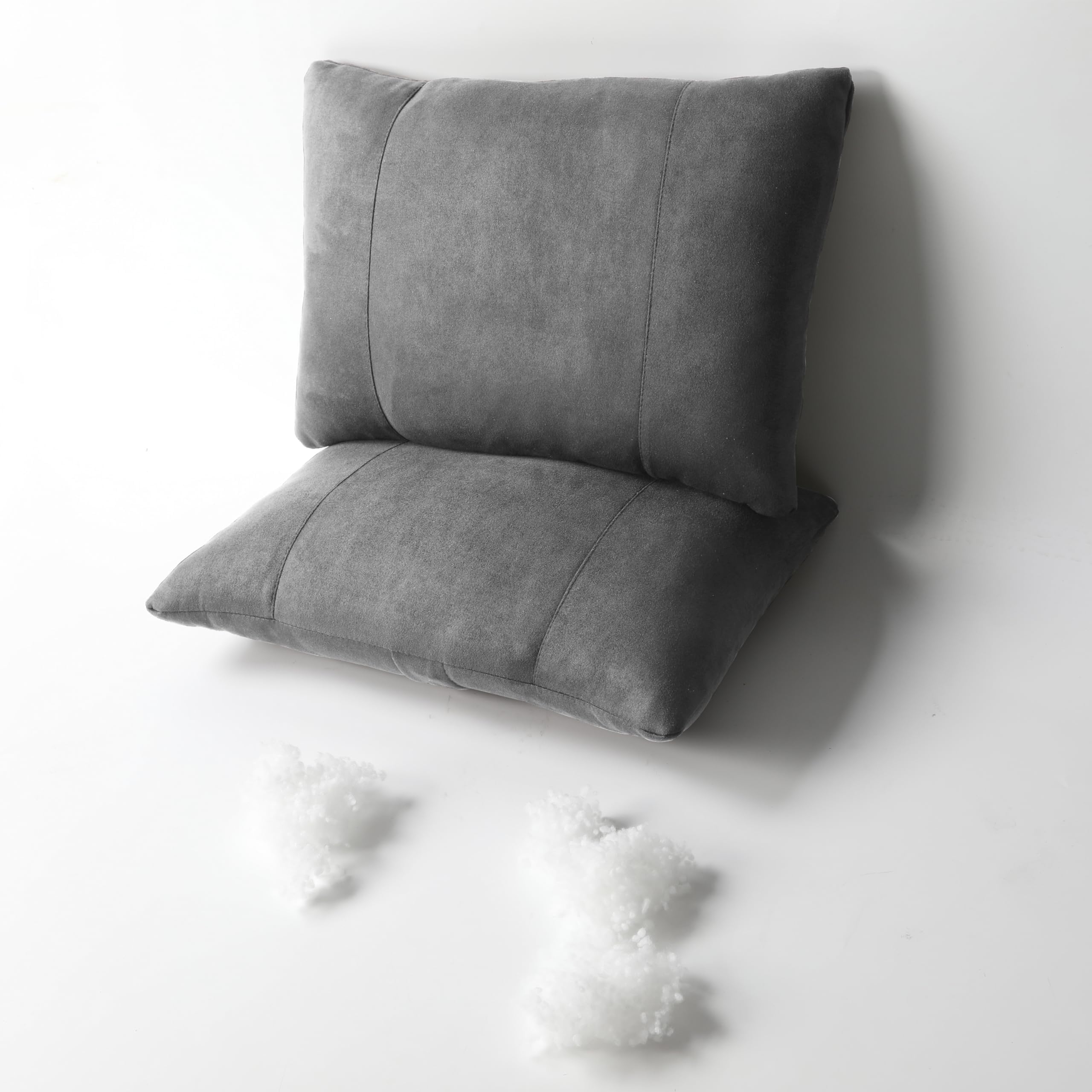 Lumbar Support Pillow,17x11 Suede Drive car Back Pillows,refillable&Multipurpose Plant-Based Polyester Cushion seat,Office,Sofa,Rest,Improve Posture(Grey, Lumbar Pillow 2pcs)