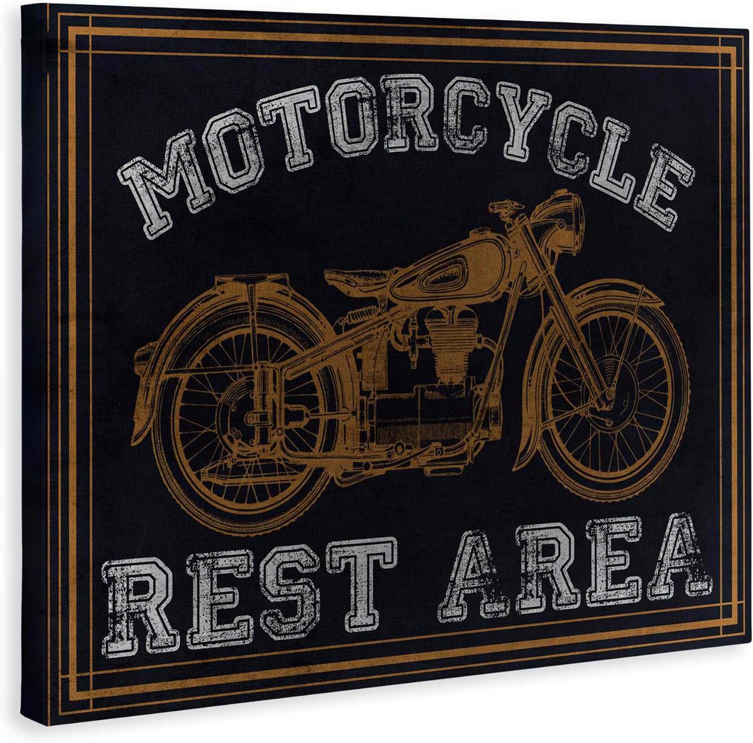 'Motorcycle Rest Area'| Canvas Art | Stupell Industries | 20 x 16 Inches, Easy to Hang and Sturdy, Made in USA, by Marcus Prime
