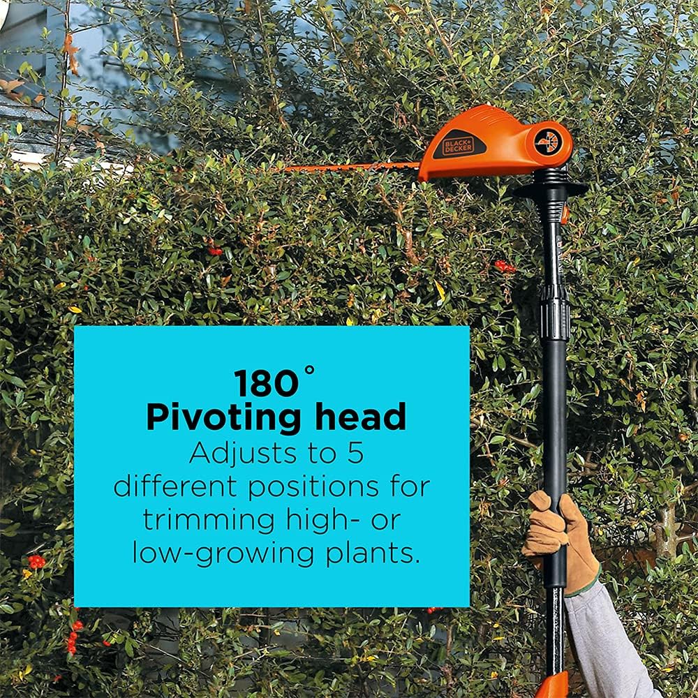 review BLACK+DECKER 20V MAX Cordless Pole Hedge Trimmer, 18-Inch (LPHT120)