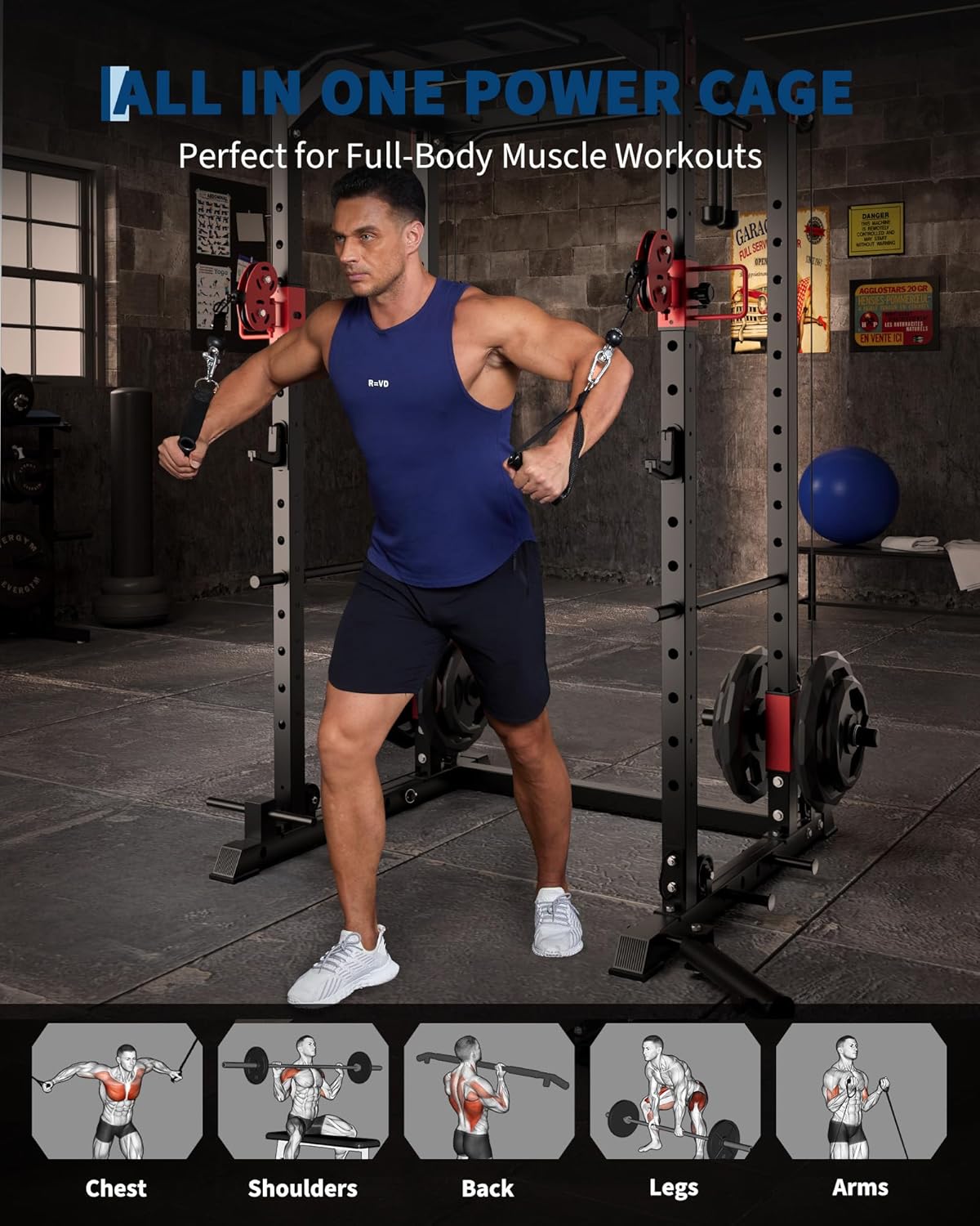 Garvee Power Cage, Multi-Functional Power Racks For Home Gym...