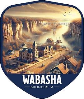Wabasha Minnesota Vintage Shield Badge Souvenir - 6-Inch Vinyl Sticker