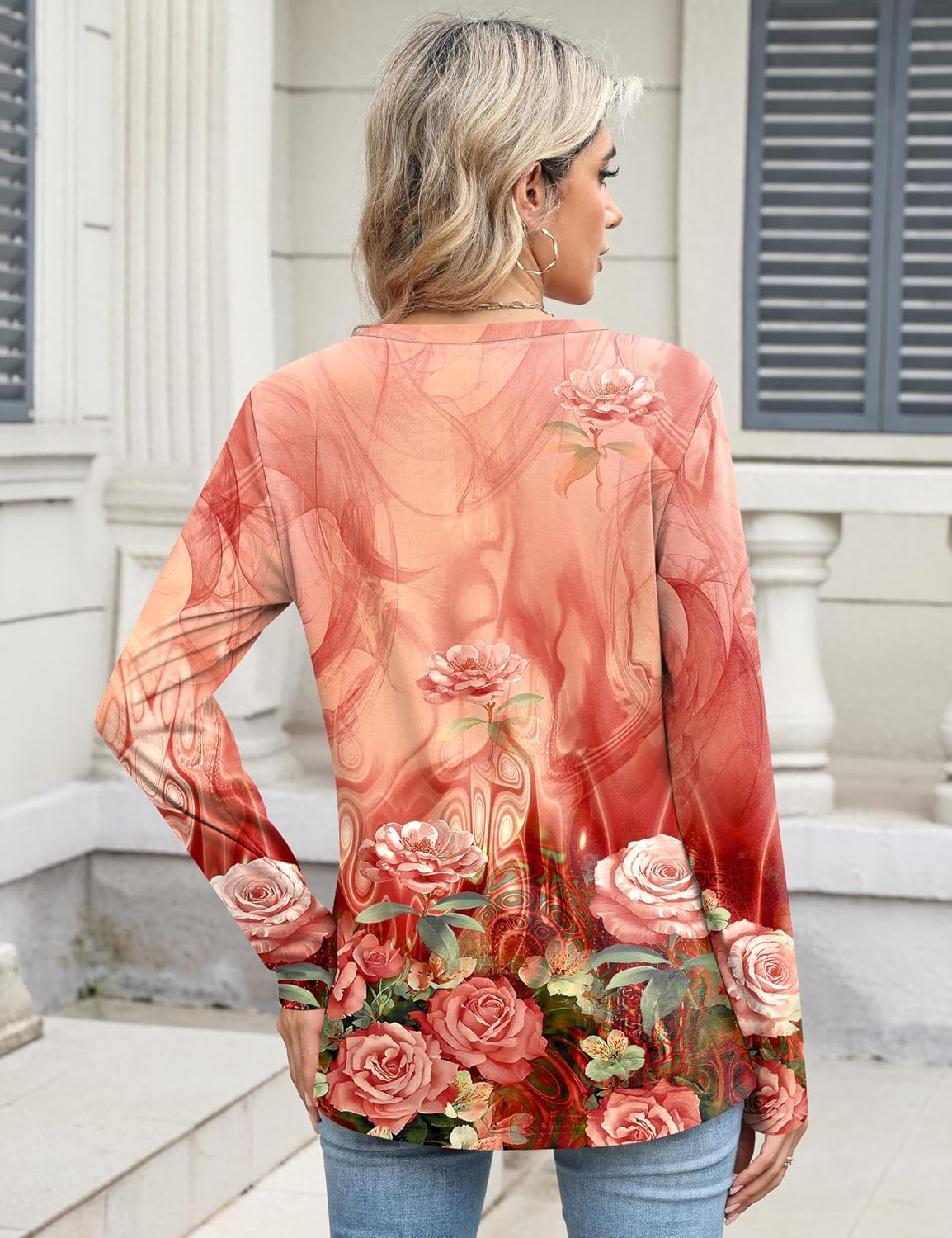 TCOT Women Long Sleeve Crew Neck Tee Tops Trendy Casual Dressy Blouses Spring Clothes Pullover Shirts - Image 3