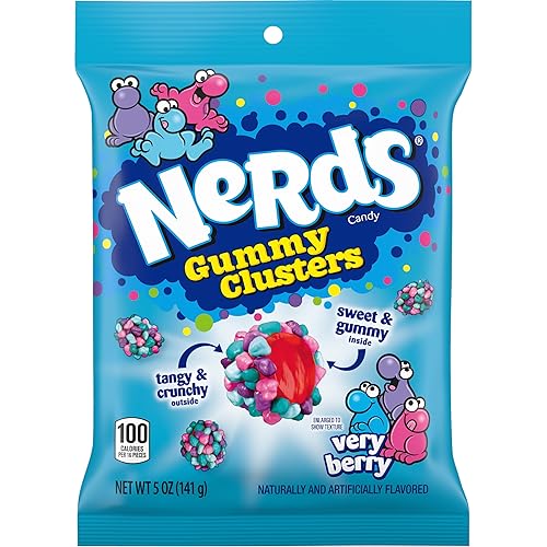 Miniatura 2 de Nerds Gummy Clusters - Bolsas de clavijas de 5 onzas con caramelos misteriosos nostálgicos (paquete de 5, Very Berry)