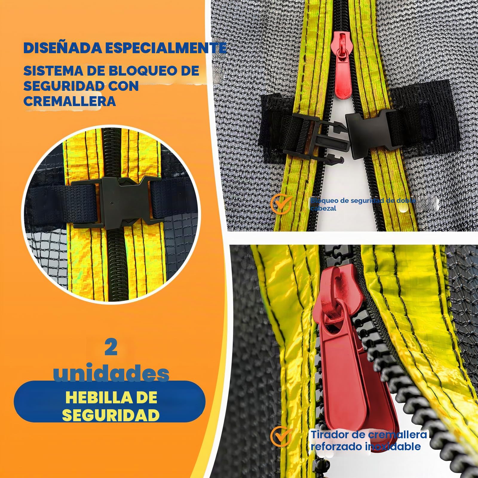 Red de Seguridad para Trampolín 244 305 366 396 397 400 426 427 430 cm, Protector Cama Elastica, Red de Repuesto para Cama Elastica, Red de Repuesto para Trampolín Redondo para 6/8 Postes Rectos