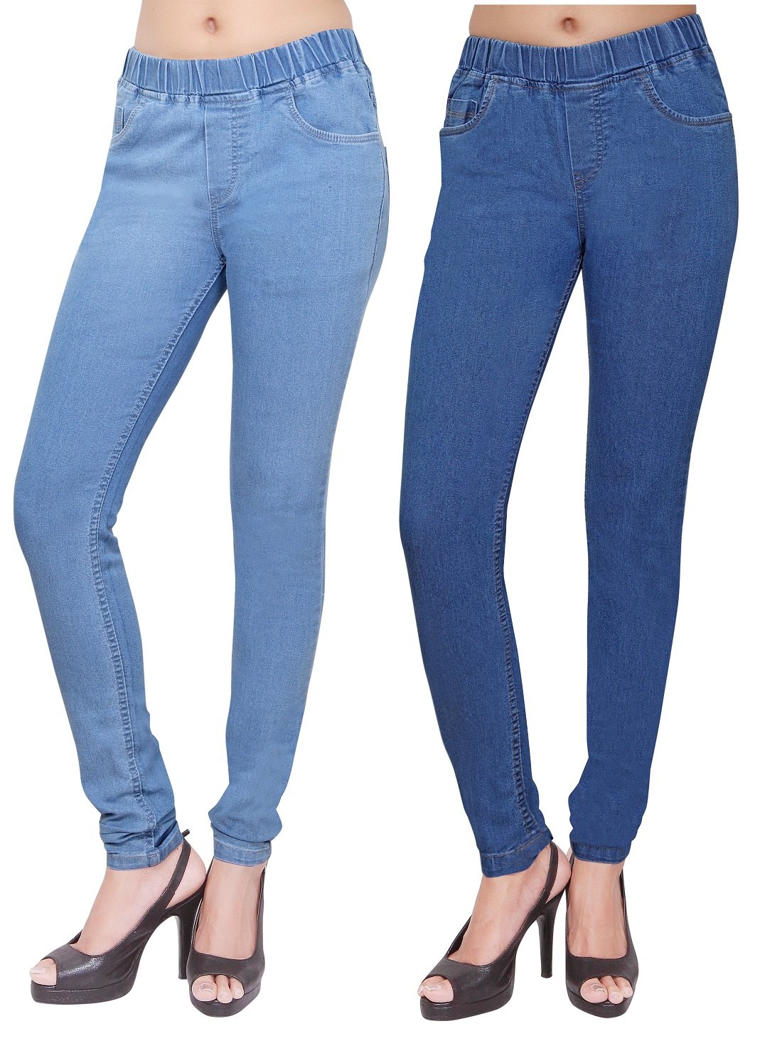 adbucks Women's High Rise Cotton Lycra Stretchable Denim Jeggings With 5 Pocket & Elasticated Waistband (Multi )-picture-33