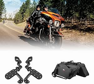 Amazon.com: KEMIMOTO Motorcycle Highway Pegs Bundle with Saddlebag ...