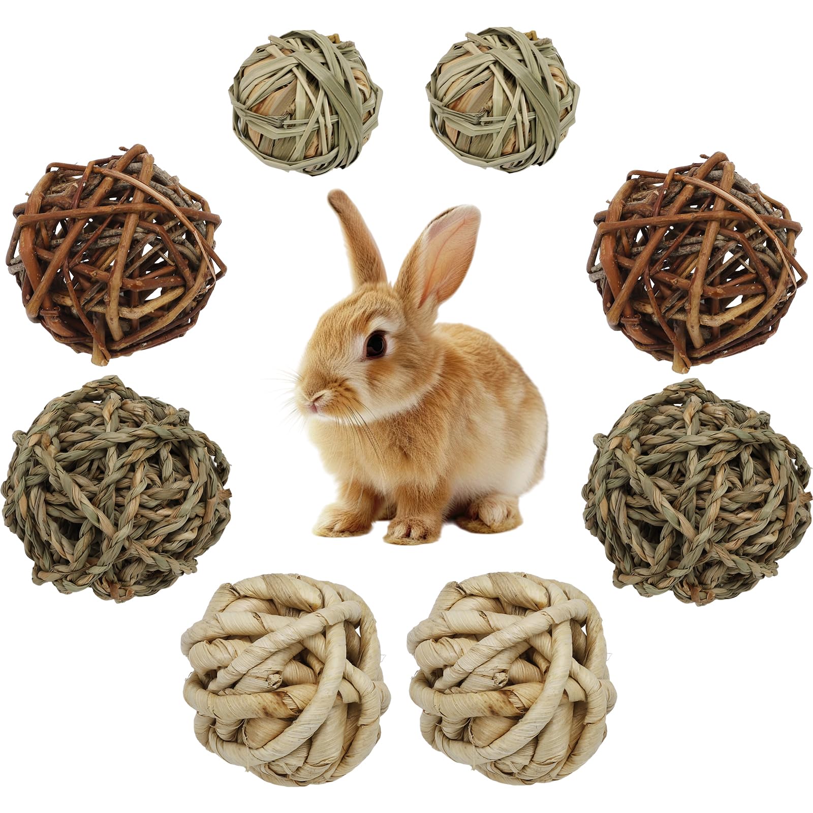 Ervoxo 40 bolas de ratán para pájaros, bolas de mimbre, bolas de ratán, juguetes para masticar, juguetes para masticar pájaros, coloridas bolas de ratán, juguete para loro, juguete para loros — view 10