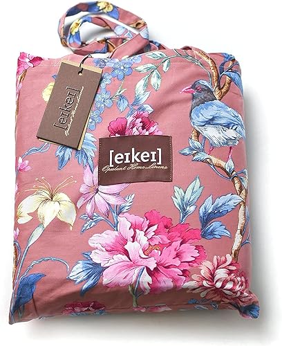 Miniatura 2 de Eikei Juego de funda de edredón de jardín botánico, 100% algodón cepillado lavado, estampado asiático chinoiserie, colorido árbol tropical ramas y