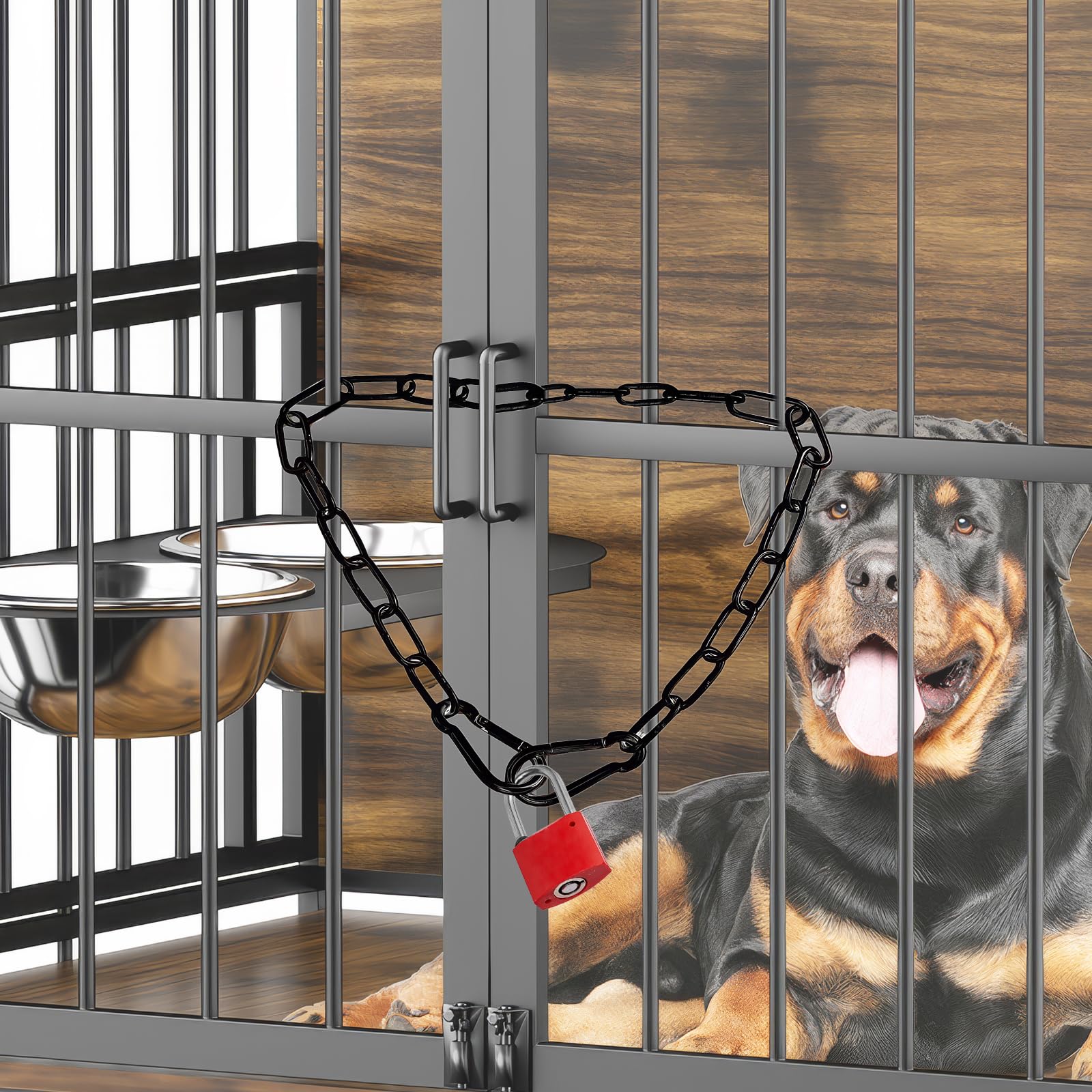 Lucchetto A Catena Per Cancello 57 Cm - Acciaio Inossidabile Con Moschettoni, Per Recinti E Animali - Foto 4