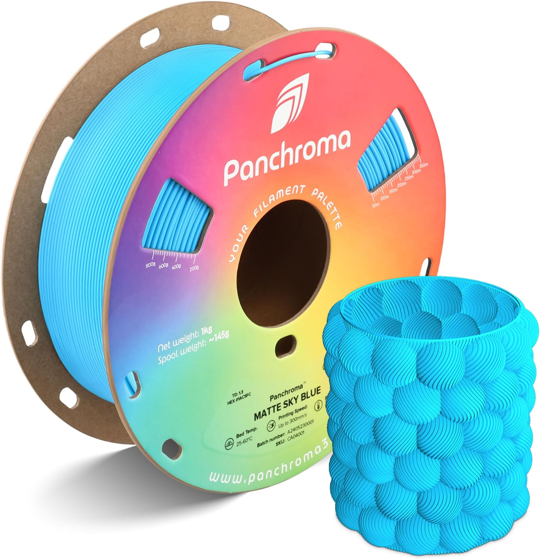 Polymaker Panchroma Matte PLA Filament Sky Blue 1.75mm 1kg 3D Printing Filament, 3D Printer PLA Filament