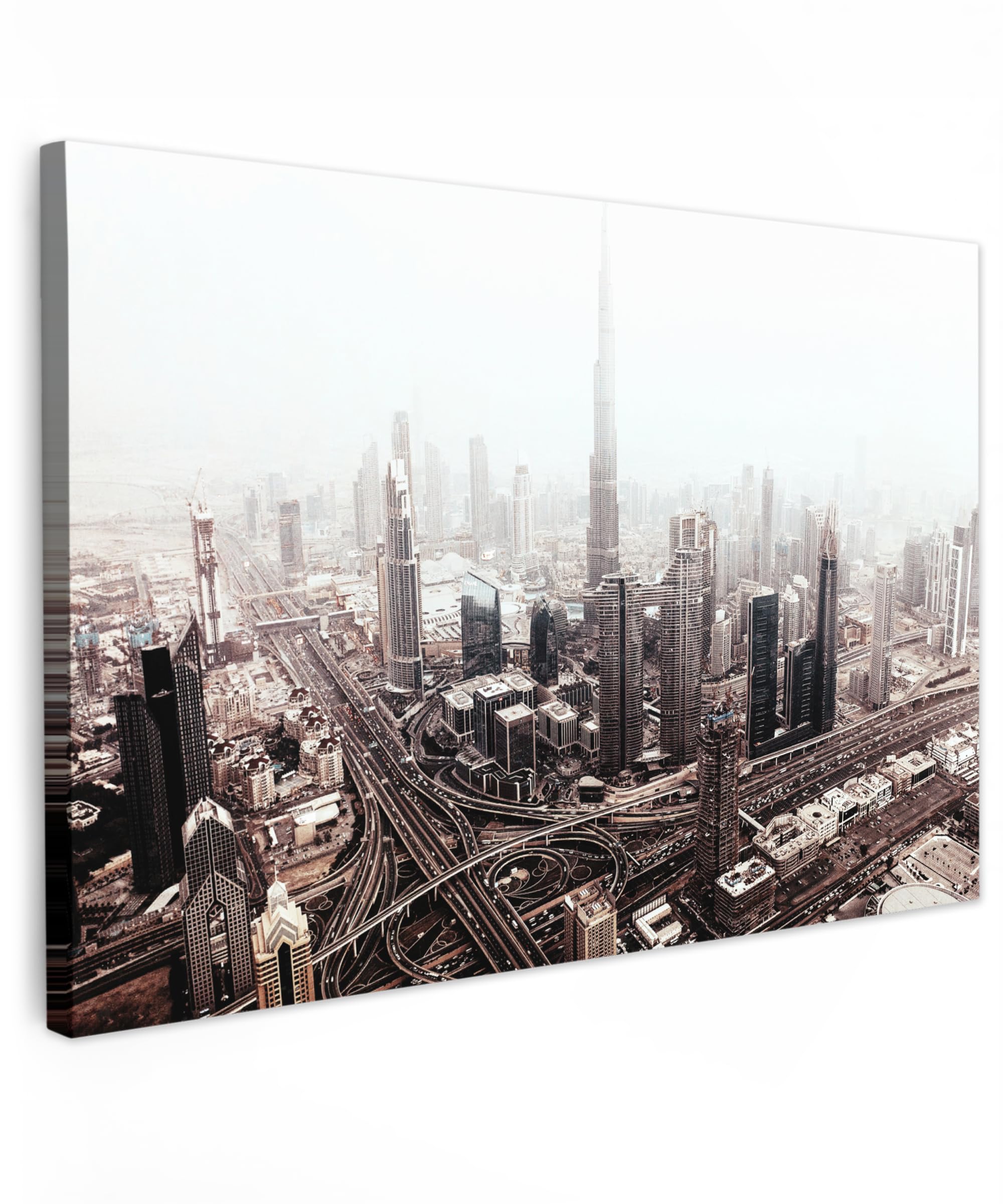 MuchoWow© Bilder Groß Groß 140x90 cm XXL Wohnzimmer Deko Modern Wandbild XXL Kunstdruck auf Leinwand Bild Schlafzimmer über Bett Room Decor Geschenke Stadt - Architektur - Gebäude - Schwarzweiß