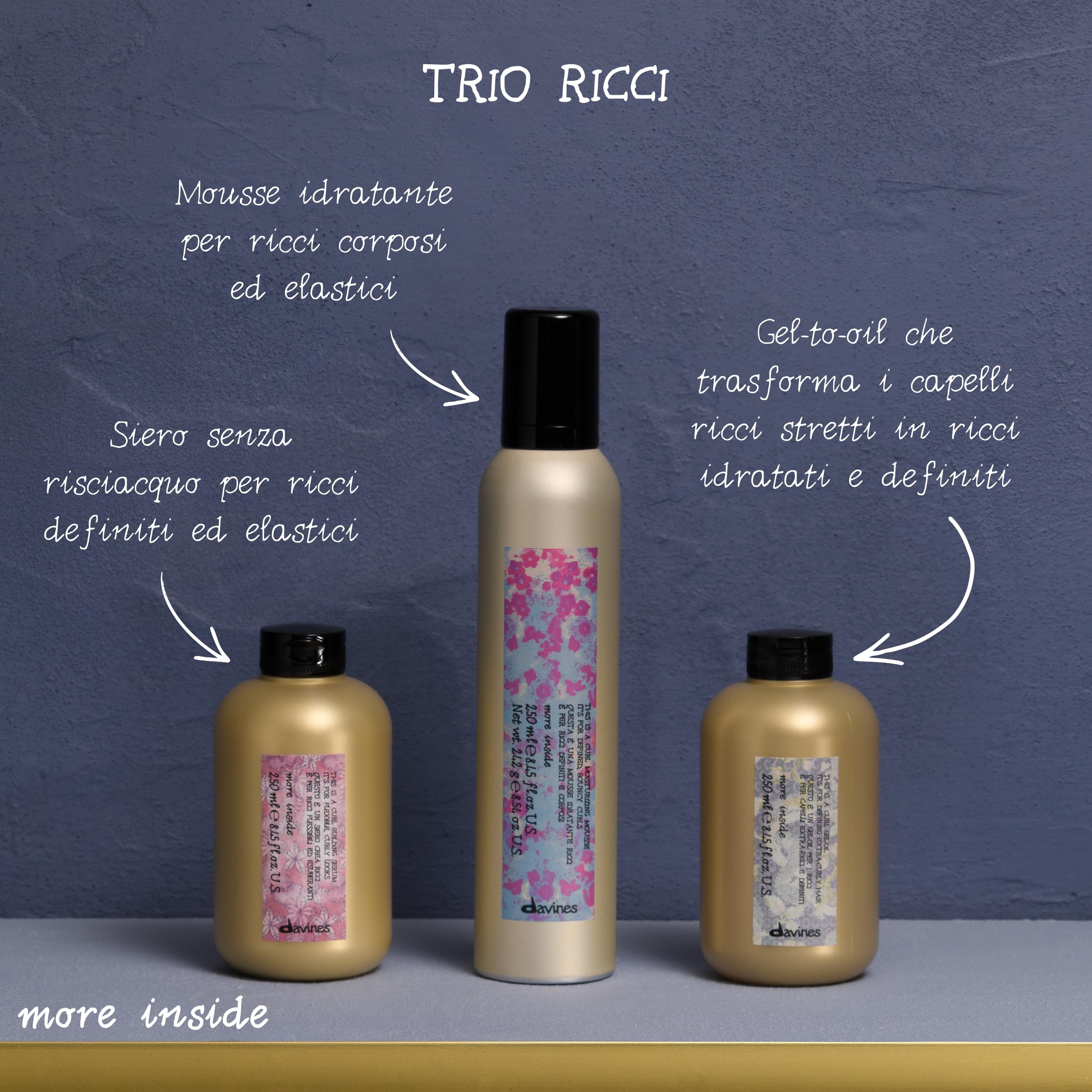 DAVINES More Inside Curl Building Siero 250 ml trattamento luminosità