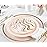 PLASTICPRO White Plastic Design Party Plates Premium heavyweight Elegant Disposable Tableware Dishes (128, Curve White & Gold - Pink)