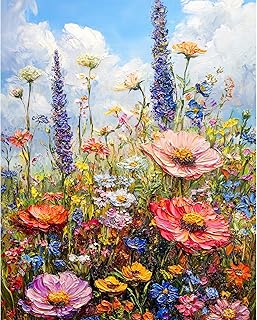 Amaieuin Wild Flowers Paint by Numbers Kits for Adults,Canvas Paint by Numbers for Adults,Flowers Paint by Number Adult for Gifts and Home Wall 20x16in